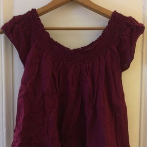 Aritzia Mulberry/Fuschia Babydoll Blouse